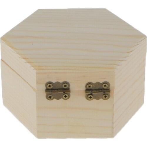 Blesiya Set of 4pcs Unfinished Wooden Jewelry Box Trinket Jewlery Box Favor