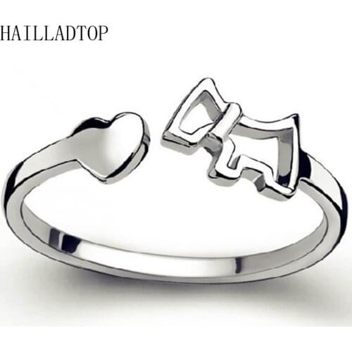 Korean Trendy Silver Plated Ring Cute Chinese Wooden Horse Mirror Heart Surface Little Horse Ring Opening Design silver jewelry