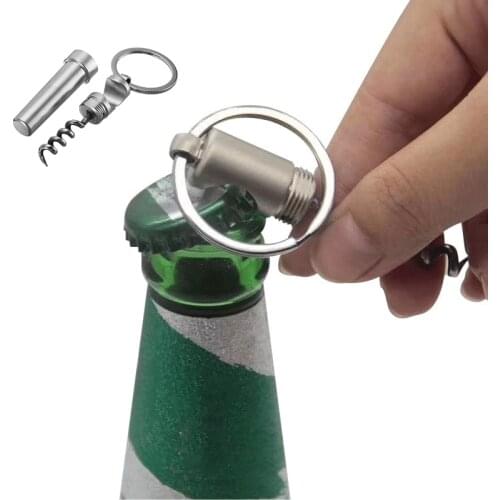 Multifunctional Zinc Alloy 3 In 1 Bottle Opener Keychain Outdoor Portable Mini Wine Beer Can Opener Kitchen Tools
