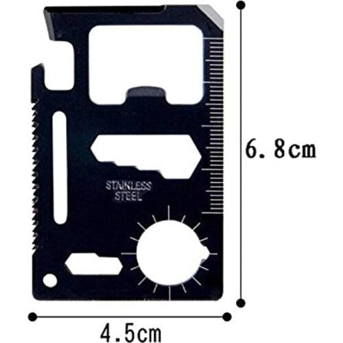 11 in 1 Credit Card Size Wallet Cutter Blade Stainless Steel Survival Multitool Utility Tool for Camping Hiking Survival 669