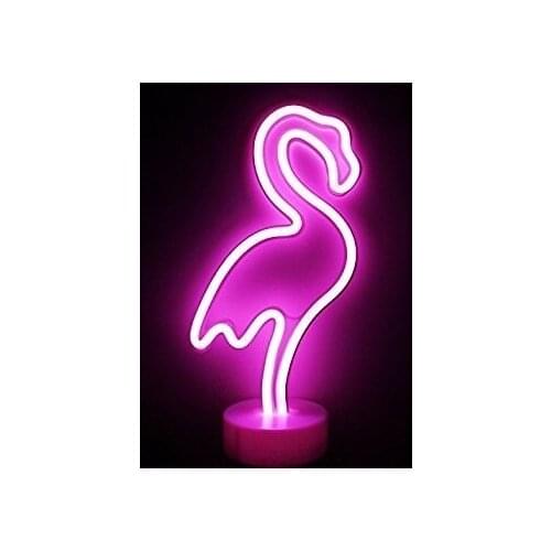 Neon Luminous Flamingo Table Night Lamp Usb + battery