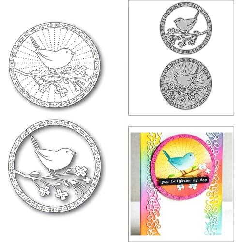 New Bird With Branches Circle 2020 Metal Cutting Dies for DIY Scrapbooking Decorative and Card Making Embossing Craft No Stamps