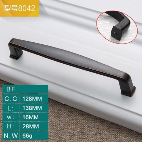 New Exquisite Cabinet USA European Black Handle Simple Black Bronze Handle Closet Drawer Cabinet Furniture Door Handle