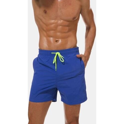 Solid beach shorts men swimwear board surfing shorts swimsuits swim trunk quick dry men fitness shorts