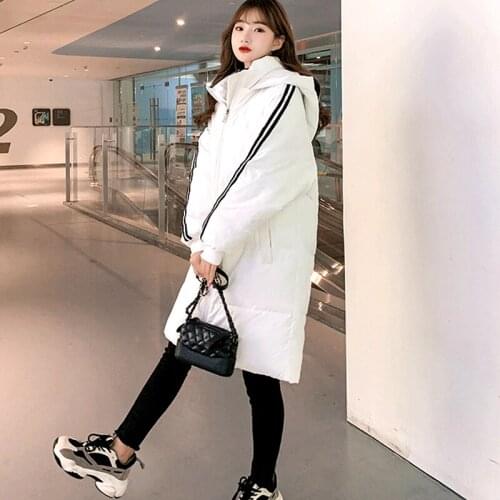 Down Cotton Padded Coat Women Down Jacket Long Loose Mid-Length Hooded Winter Coat Padded Jacket Women Clothing New