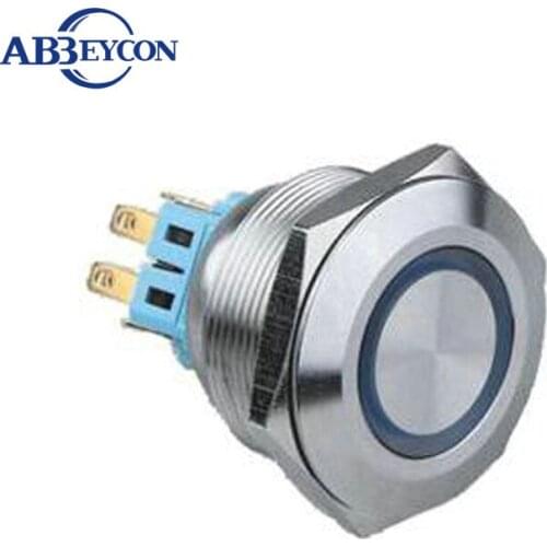 SET129 High quality IP67 illuminated ring LED wiring switch large 30mm mounting button switch