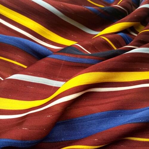 Trousers Dress Chiffon Silky strips printed chiffon fabric Shimmer soft breathable DIY dress blouse fabric