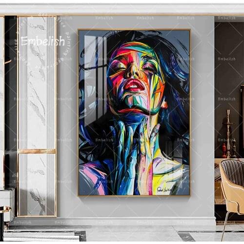 Embelish 1 Pieces Francoise Nielly Colorful Face Hot HD Canvas Paintings For Living Room Modern Home Decor Wall Art Pictures