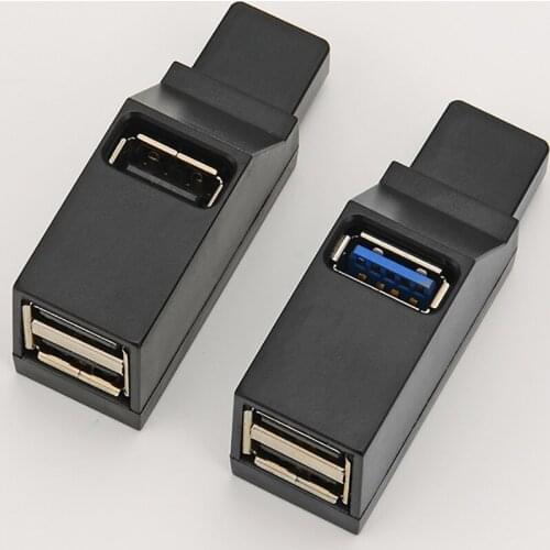 USB Hub Adapter Splitter, Plastic USB 3.0 / 2.0 Adapter with 3 3.0 / 2.0 USB Ports, Portable USB Hub Extension for Laptop PC