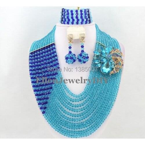 Gorgeous African Jewelry Sets African Crystal Beads Jewelry Set for Wedding W7019