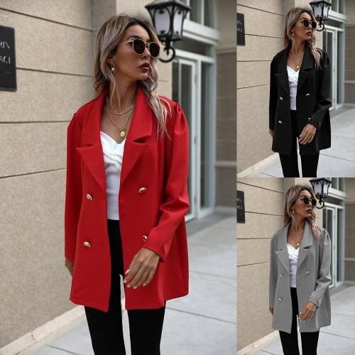 Spring and autumn lapel mid-length button small blazer