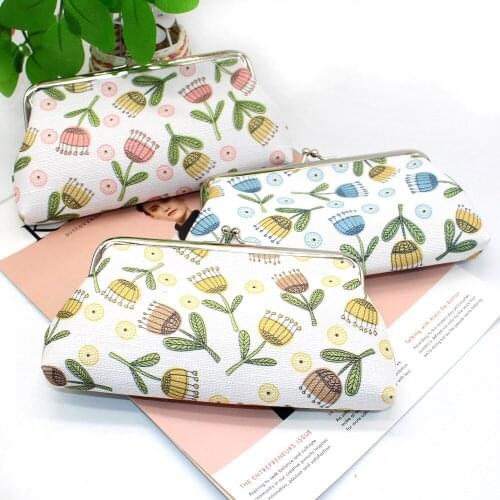 Vintage Flower Clutch Wallet Jute Fabric Long Wallet Coin Purse Lady Fashion-Retro Hasp Wallet Cute Purse Coin Card Holder