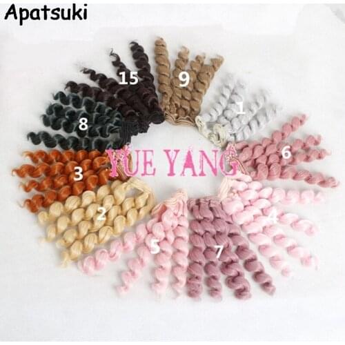 Natural Color DIY Wavy Hair For Monster High Doll Wigs For BJD Doll DIY High-temperature Wire Handmade Curly Wigs Hair