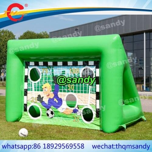 Free air ship to door,pvc airtight inflatable football challenge shoot soccer goal,inflatable soccer kick target,football gate