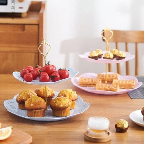 Premium Quality Macaroon Display Stand Food Grade Plastic Double Layers Round Flower Shape Easy Use Durable Party Gift