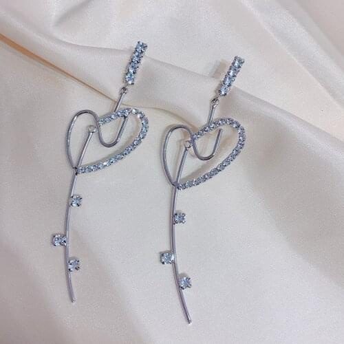 Love Heart-shaped Atmosphere Earrings 2021 New Trendy Fashion High-end Earrings Female Long Temperament Earrings
