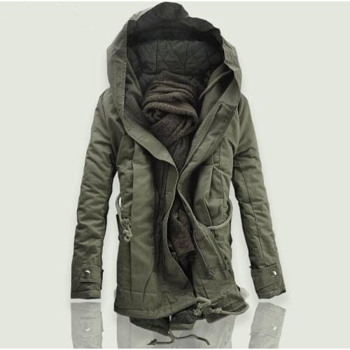 Winter Fashion Large Size Solid Color Thickened Waist Down Cotton Jacket Mens Coat Long Jacket Men Size 6xl