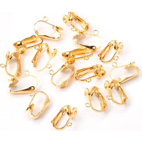 ASON 50pcs/lot Gold/Silver Color Stainless Steel Earrings Hooks Ear Finding Clasps Simple Earring Clips for DIY Jewelry Making