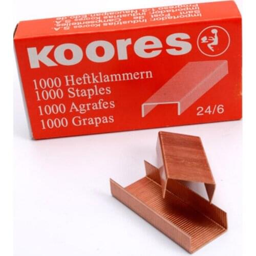 1000pcs Rose Gold Staples Stationary Stitching Needle Staples 12# 24/6 Metal Staples Office Stationery Binding Supplies