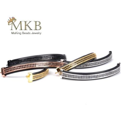 5pcs 7*60mm Micro Pave Cubic Zirconia Long Tube Beads Connectors For Jewelry Making Bracelets Necklace Accessories Fingdings