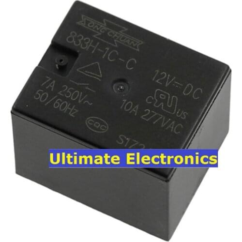 5pcs 833H-1C-C 12vdc 7a 5 feet open and close T73 relay