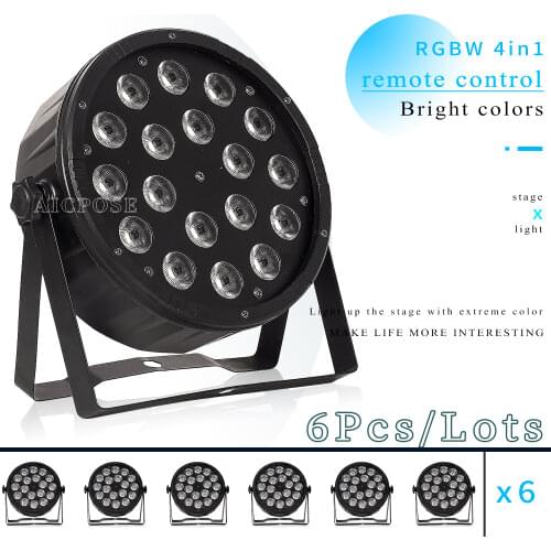 6units 18*12w led light 18x12W led Par lights RGBW 4in1 flat par led dmx512 disco lights professional stage dj equipment