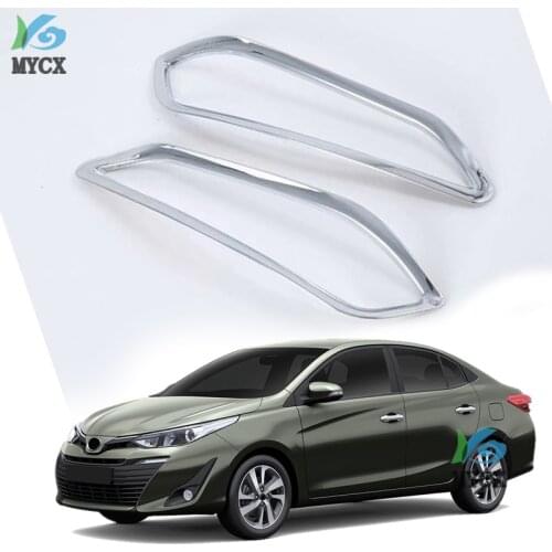 Car Accessories Exterior Decoration ABS Chrome Rear Fog Lamp Light Cover Trims For Toyota Vios Yaris Hatchback 2019 Car-styling