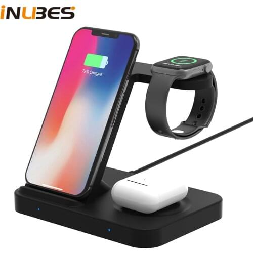 QI 15W 3 In 1 Wireless Chargers For iPhone 12 For Samsung Buds Fast Charging Station For Apple Watch Airpods 2 Pro Charger Dock