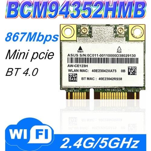 Broadcom BCM94352HMB BCM94352 802.11/ac/ 867Mbps WLAN + BT4.0 Half MiniPCI-E 2.4GHz/5GHz wifi