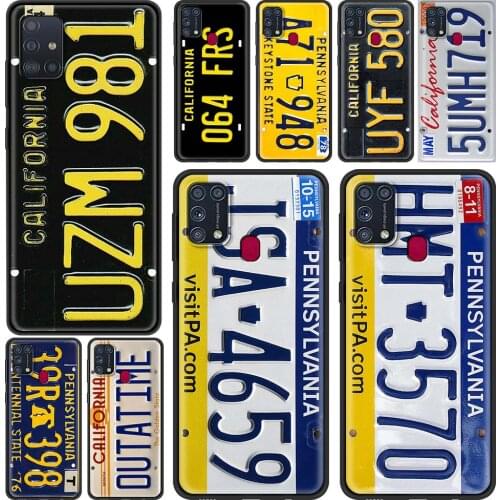 Retro Funny License Plate Number for Samsung Galaxy M31 M51 M30s M31s M11 M01 M21 F41 M62 M42 M32 M12 F62 F52 F22 F12 A9 A7 Case