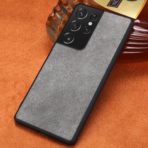 Genuine Leather Cow Suede Cover Case For Samsung Galaxy S21 Ultra S20 FE S8 S9 S10 S21 Plus Note 20 10 9 A51 A71 A31 A50 M31 M51