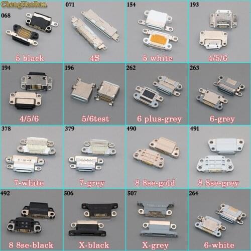 ChengHaoRan for iPhone 4 4G 4S 5 5G 6 6Plus 6S 7 7G 7P 8 8X DC Power Jack Charging Port Female Socket Micro USB Connector Plug
