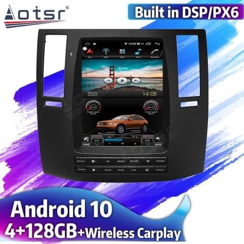 For Infiniti FX35 FX45 2008-2010 128GB Tesla Screen Android Car Multimedia Player GPS Navigation Radio Stereo Video Carplay DSP