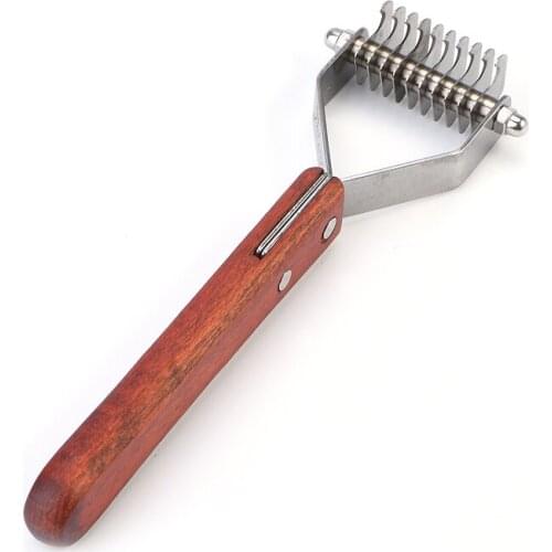 Pet Dogs & Cats Grooming Undercoat Rake with 10 Teeth - Dematting Comb or Easy Mats & Tangles Removing, Size Small