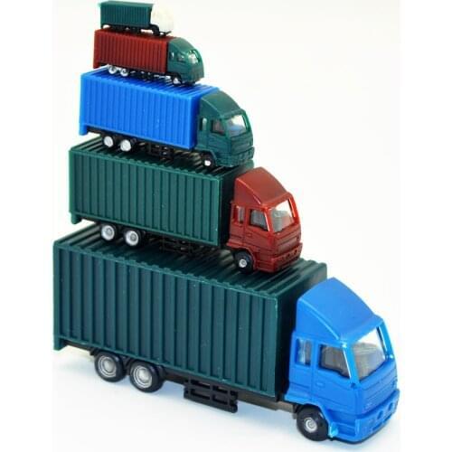 Toys Model Car Multiple Ratios Container Truck ABS Plastic For Train Layout 5pcs Sand Table Mini Simulation Building Diorama