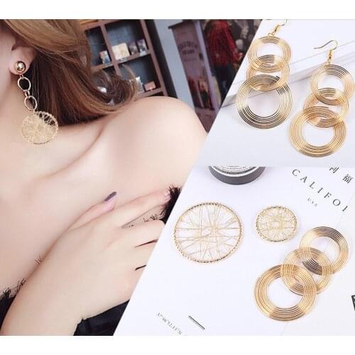 Circle Earrings Jewelry Findings For Diy Pendant Handmade Gold Earwire Accessories Charms components Making Material