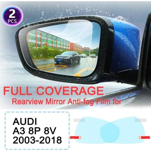 KULEOU Full Cover Anti Fog Film Rearview Mirror for Audi A3 8P 8V 2003~2018 Accessories S-Line S3 Anti-fog Rainproof Films