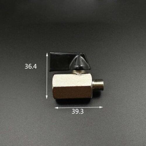 1/8" BSP Female to MaLe Nickel Plated Brass Ball Valve Temperature 0-120 C Pressure 10 Bar Port Size 5.3mm