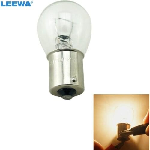 LEEWA 200pcs 1156 BA15S S25 P21W 12V Car Clear Glass Lamp Turn Tail Bulb Auto Indicator Halogen Lamp #CA2724