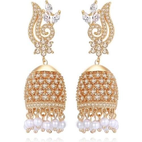 Gypsy Jewelry Retro Ethnic Indian Jhumka Small Bells Beads Drop Tassel Earrings Bridal Women Bohemian Wedding Party Jhumki Gift