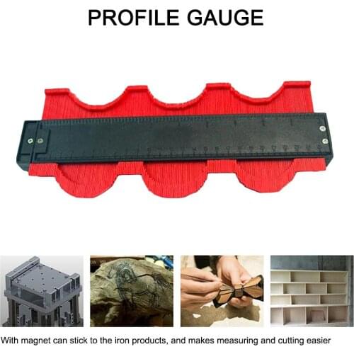 Multifunctional Profile Gauge Woodworking Measuring Tool With Magnet Plastic Arc Profile Gauge 250MM