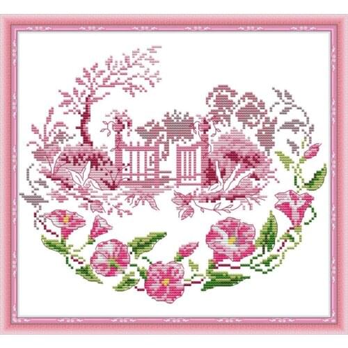 Joy Sunday Cross Stitch Kits Morning Glory Garden Floral Paintings 11CT 14CT DIY Needlework Sets DMS Pattern Embroider Kits