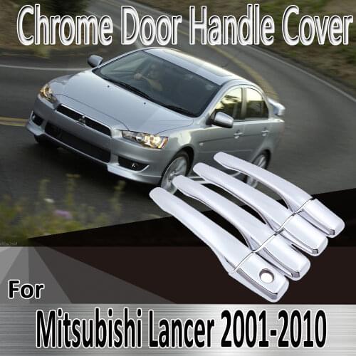 For Mitsubishi Lancer GLX Cedia Soueast Lioncel II 2001~2010 Stickers Decoration Chrome Door Handle Cover Refit Car Accessories