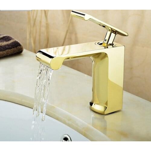 New arrival high quality brass material unique design hot and cold bathroom basin waterfall faucet sink mixer