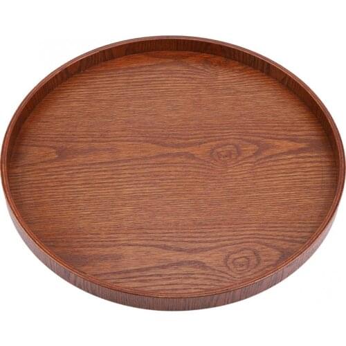 Serving tray Round Shape Solid Wood Tea Coffee Snack Food Meals Serving Tray Plate Restaurant Trays 37.5cm oolong tea