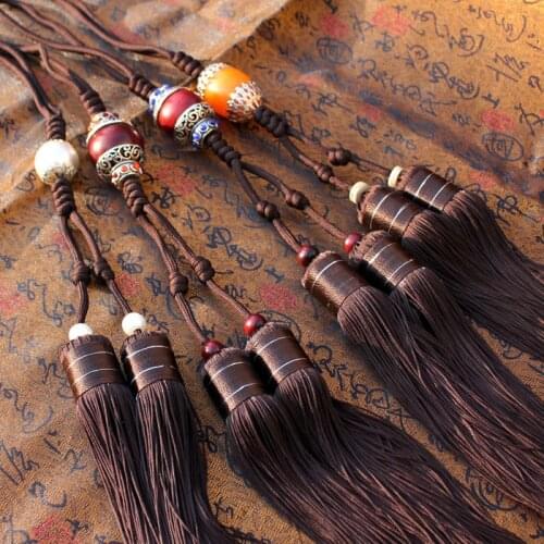 Brown Ice Hanging Bead Imitate Green Pine Stone Stone Spike Competitive Products Nation Wind Jewellery Match Tassel Parts