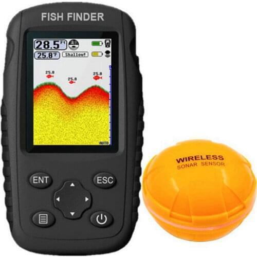 Portable Fish Finder Rechargeable Wireless Sonar Sensor Fish Finder Ocean Lake Depth Positioning Fish Finder Bass Hunting