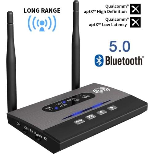 Bluetooth 5.0 Transmitter Receiver Long Range Apt-X Low Latency 3.5mm AUX RCA SPDIF Wireless Adapter AptX LL/AptX-HD for TV
