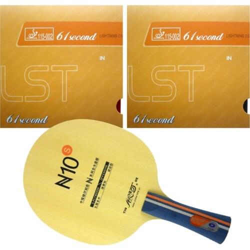 Pro Table Tennis PingPong Combo Racket Galaxy N10s Blade with 2x 61second Lightning DS LST Rubbers Long shakehand FL