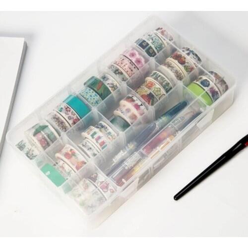 High capacity Transparent PP Tape storage box Scrapbooking Sticker Stationery School Supplies gift box